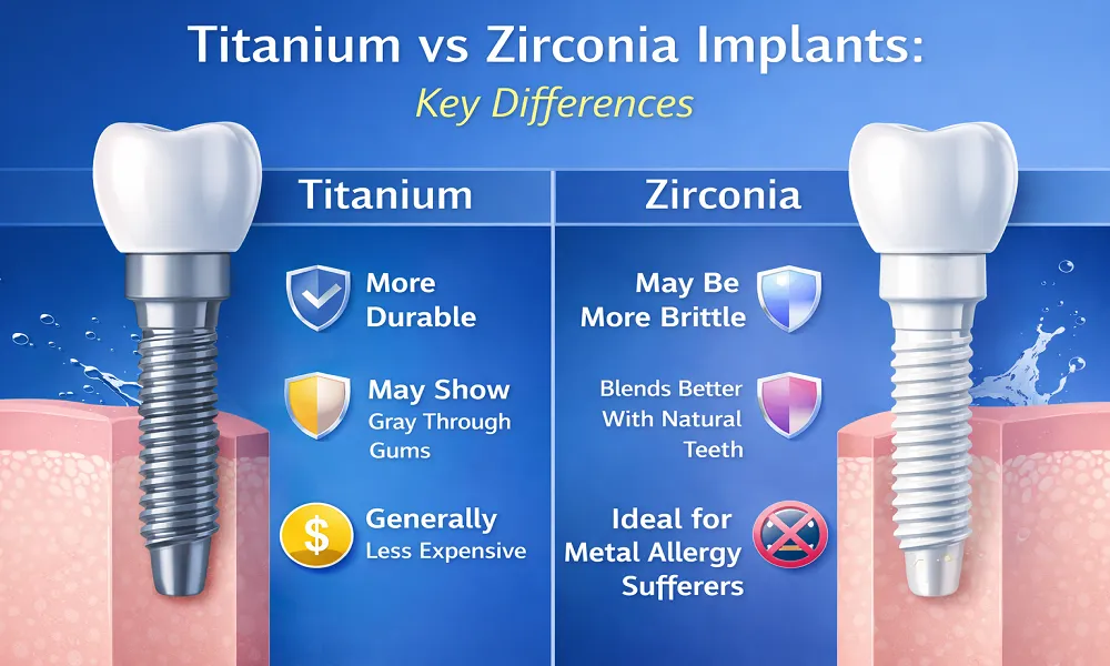 مقایسه ایمپلنت‌های تیتانیومی و زیرکونیومی 