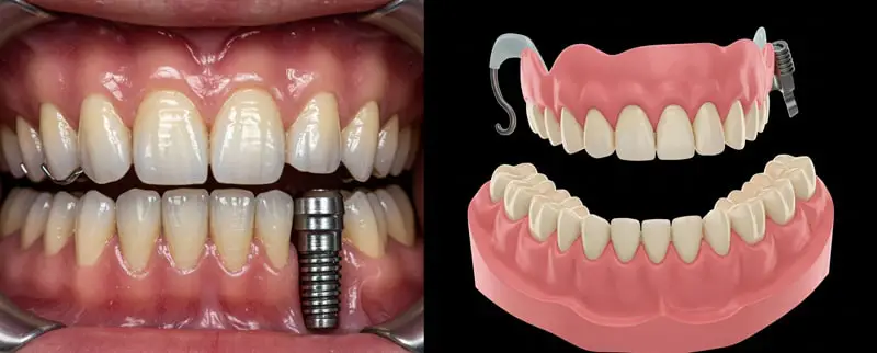 تفاوت اوردنچر و ایمپلنت دندان