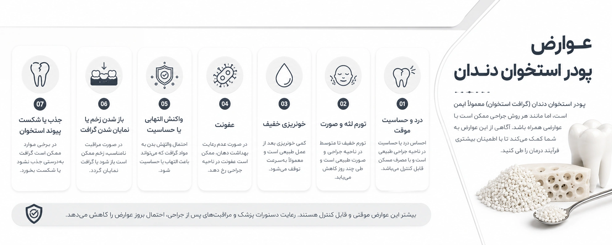 عوارض پودر استخوان دندان